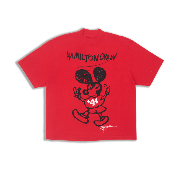 Lucky Mouse Boxy Short Sleeve Tee - Red