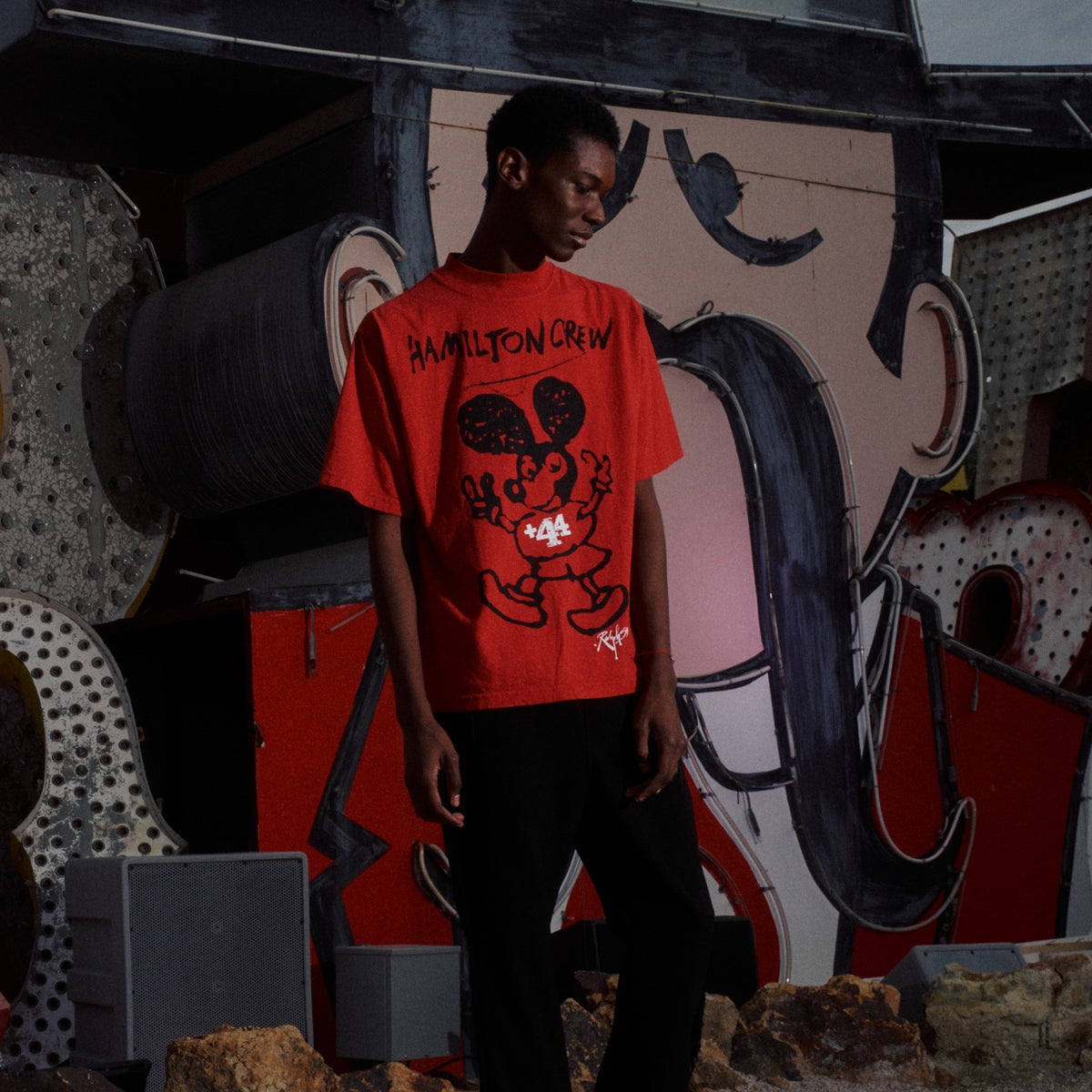 Lucky Mouse Boxy Short Sleeve Tee - Red