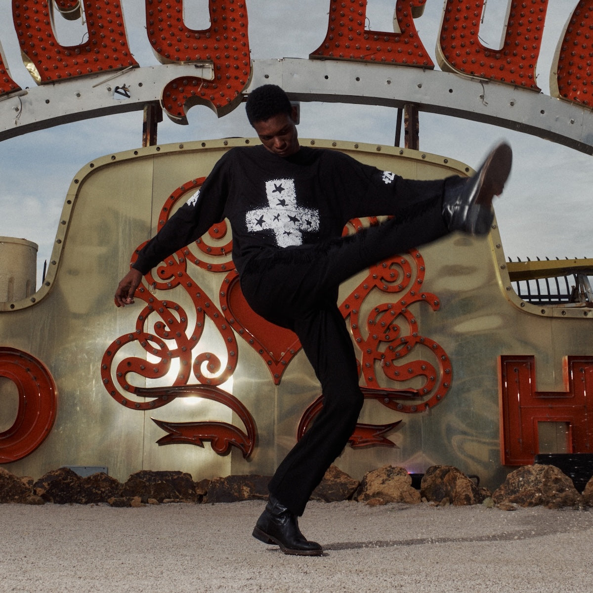 Lucky Mouse Jersey Long Sleeve Tee - Black