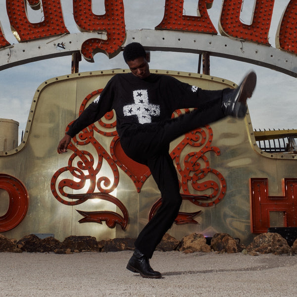 Lucky Mouse Jersey Long Sleeve Tee - Black