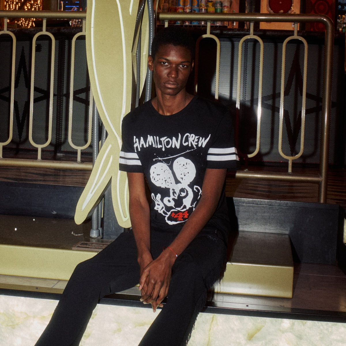 Lucky Mouse Jersey Short Sleeve Tee - Black