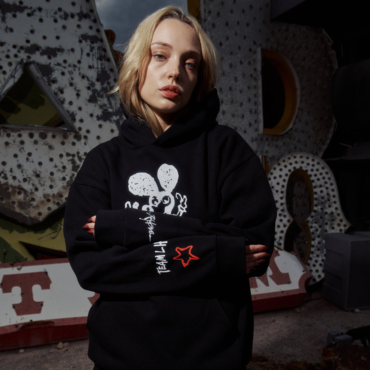 Lucky Mouse Pullover Hoodie - Black
