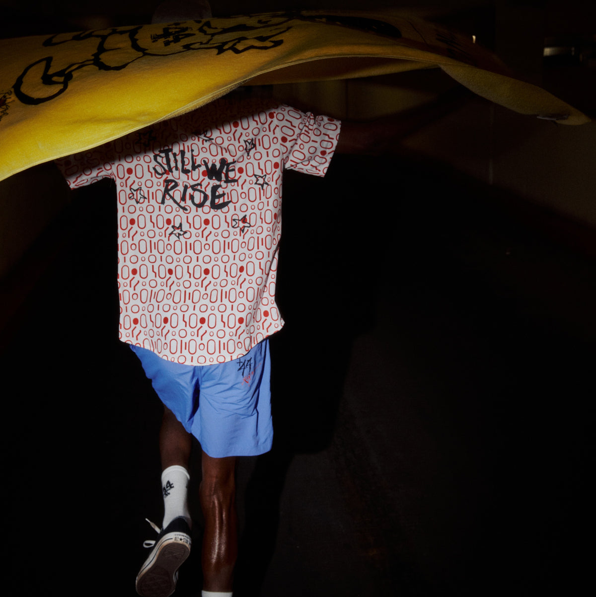 Poolside Button Up Short Sleeve Shirt - White/Red