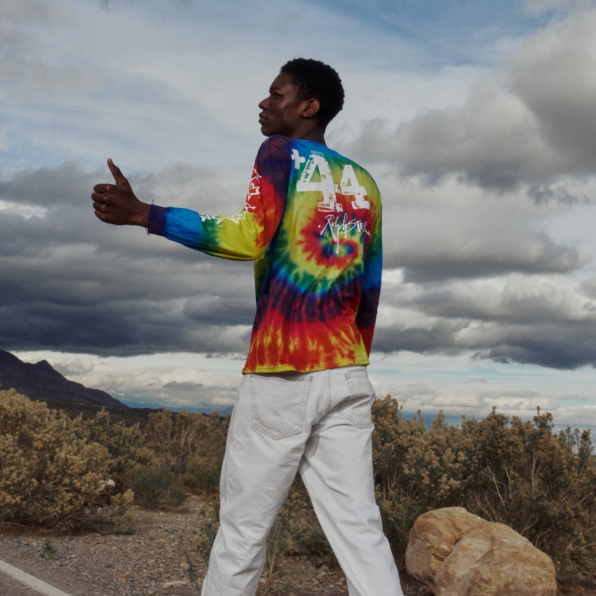 Sin City Tie Dye Long Sleeve Tee - Rainbow