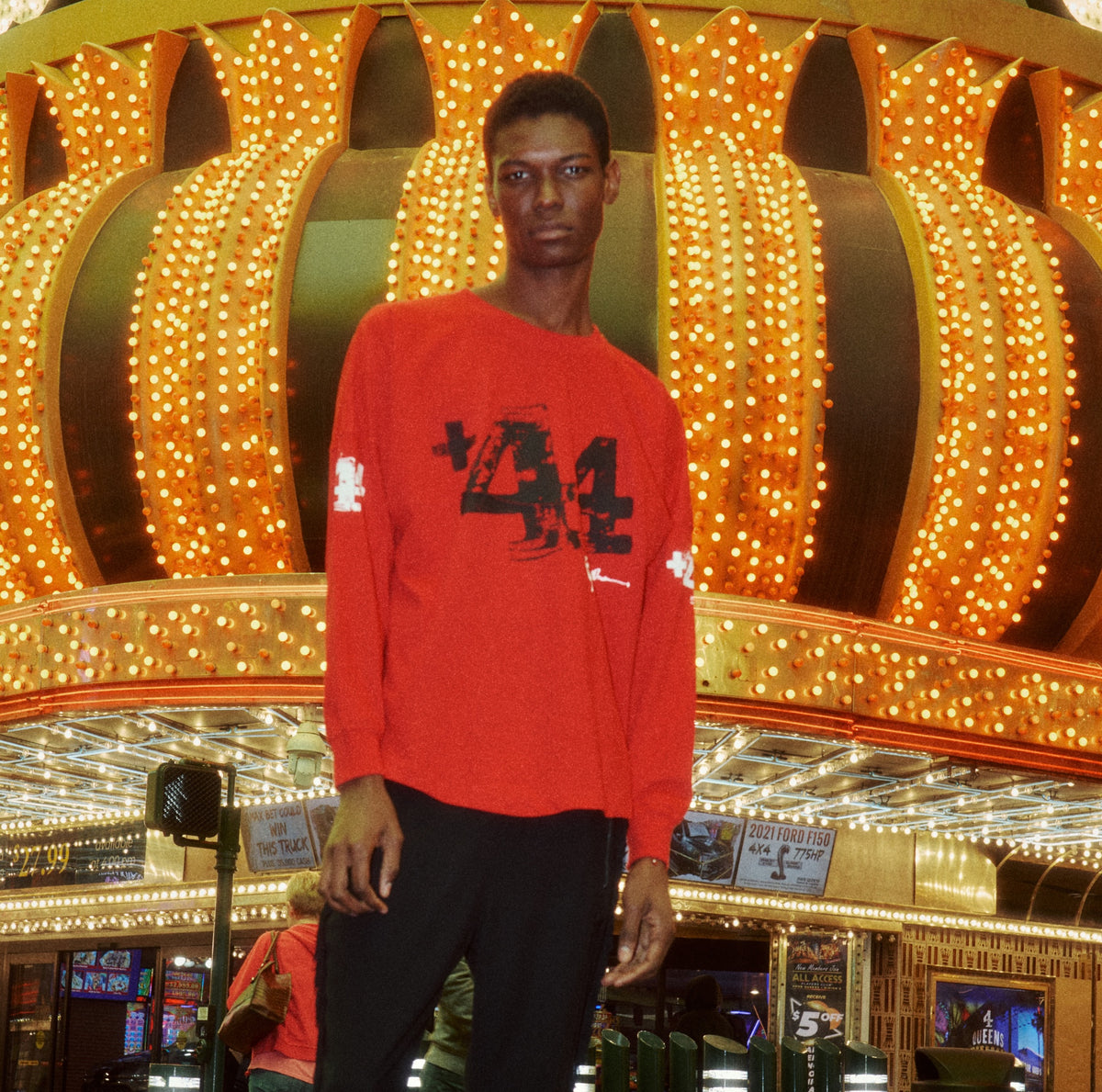 Steadman Stars Jersey Long Sleeve Tee - Red