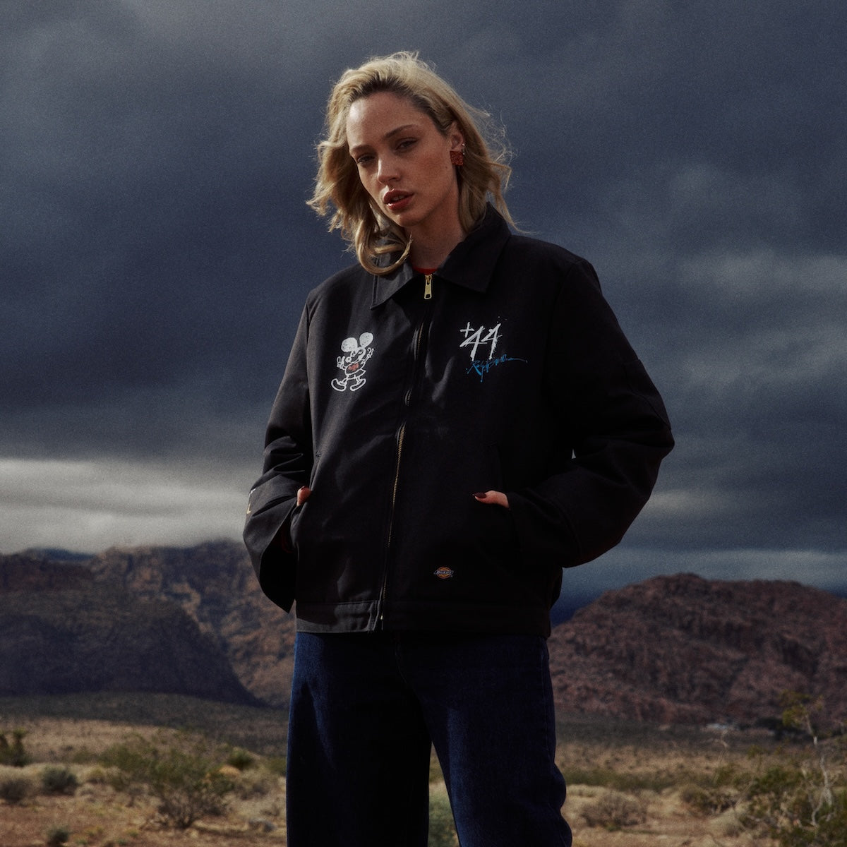 Steadman Stars Zip Up Quilted Jacket - Black