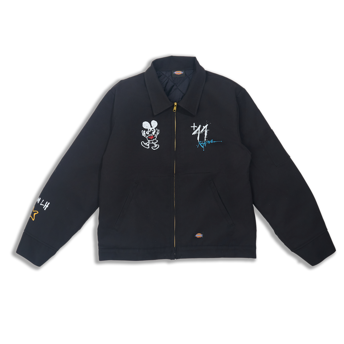 Steadman Stars Zip Up Quilted Jacket - Black