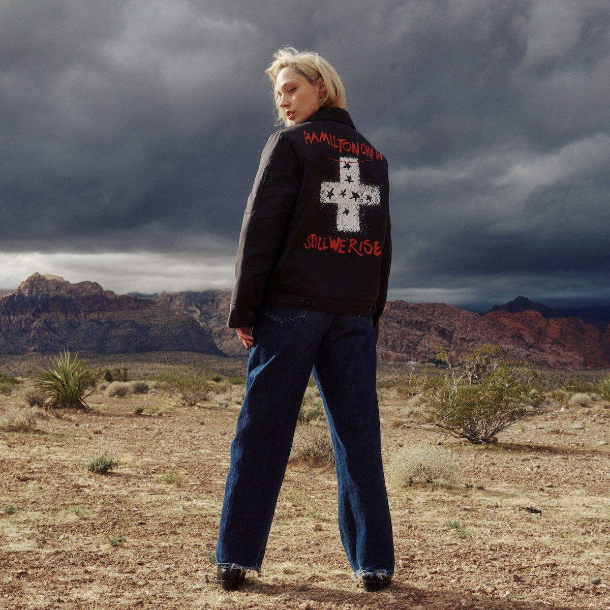 Steadman Stars Zip Up Quilted Jacket - Black